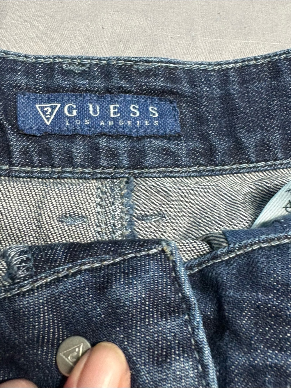 Guess Distressed Blue Denim Jean Shorts - Picture 4 of 7
